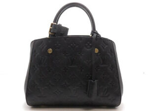 LOUIS VUITTON Montaigne Handbag Monogram Empreinte Noir Black
